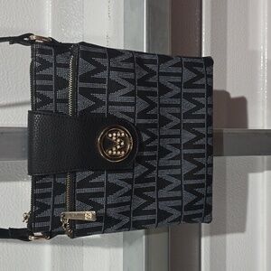 MFK Collection Wrigley M Signature Womens Crossbody Bag By Mia K